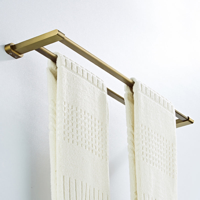 Antique Brushed Towel Rack Brass Gold Wall Mount Double Towel Bars Modern Luxury Bathroom Hardware