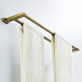 Antique Brushed Towel Rack Brass Gold Wall Mount Double Towel Bars Modern Luxury Bathroom Hardware