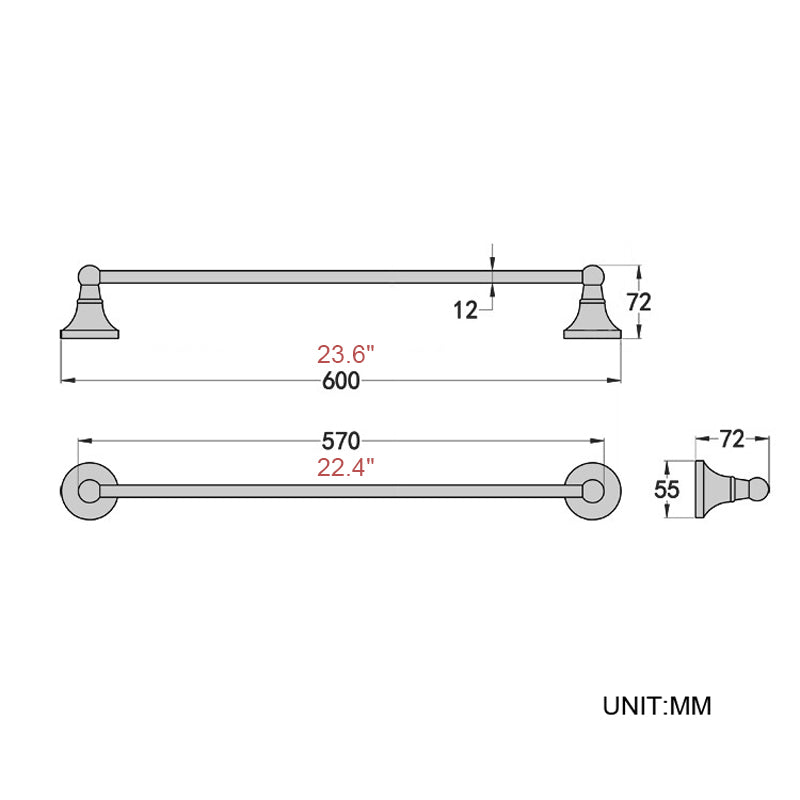 Bathroom Towel Racks Black Wall Mount Toilet Single Bar Brass Oil Rubbed Bronze Hotel 22 Inch Bathroom Shelves