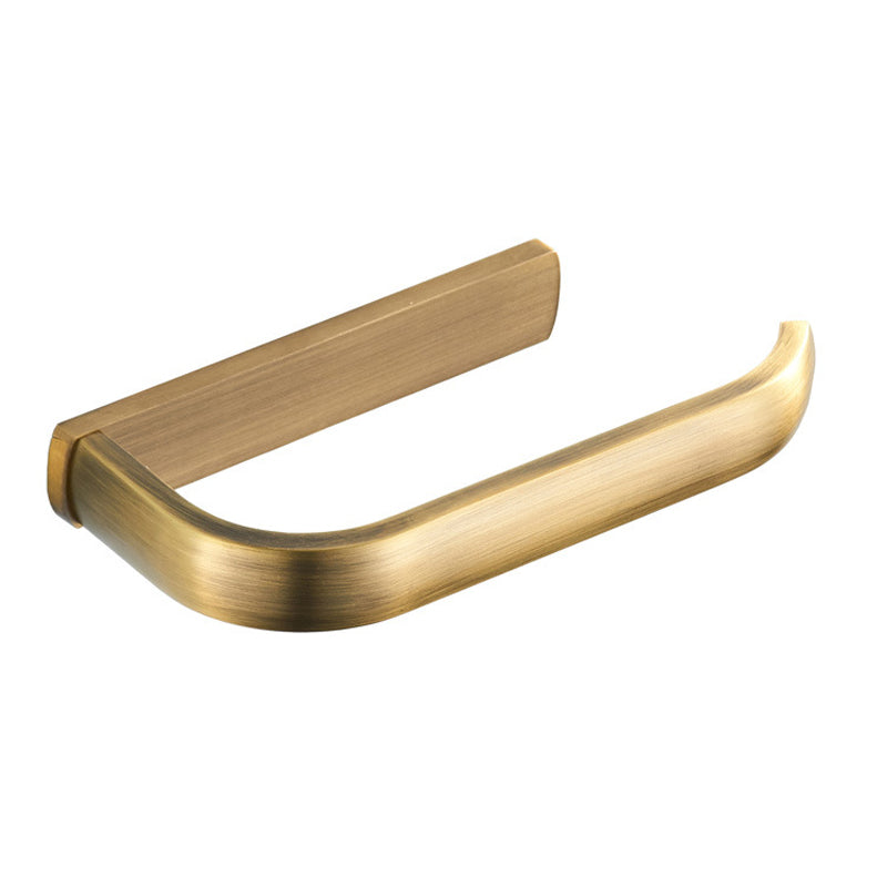 Antique Brass Toilet Paper Holder Brushed Gold Wall Mount Single Roll Small Towel Bar Bathroom Hardware
