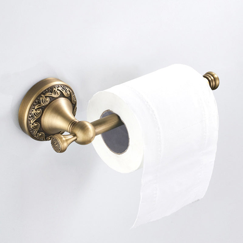 Antique Brass Toilet Paper Holder Modern Gold Wall Mounted Small Towel Bar Bathroom Hardware Carved