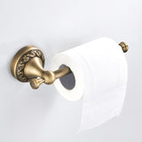 Antique Brass Toilet Paper Holder Modern Gold Wall Mounted Small Towel Bar Bathroom Hardware Carved