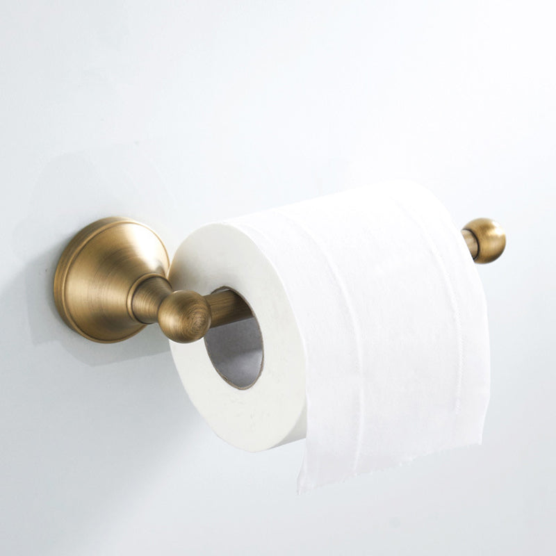 Bathrooms Brass Toilet Paper Holder Antique Brushed Gold Wall Mount Rustic Small Towel Bar Hardware