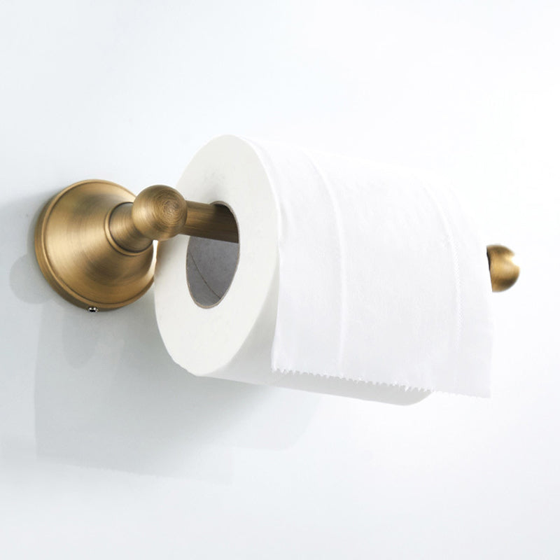 Bathrooms Brass Toilet Paper Holder Antique Brushed Gold Wall Mount Rustic Small Towel Bar Hardware