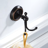 Black Bathroom Double Robe Hook Oil Rubbed Bronze Coat Hook Modern Wall Mounted Bedroom Wardrobe