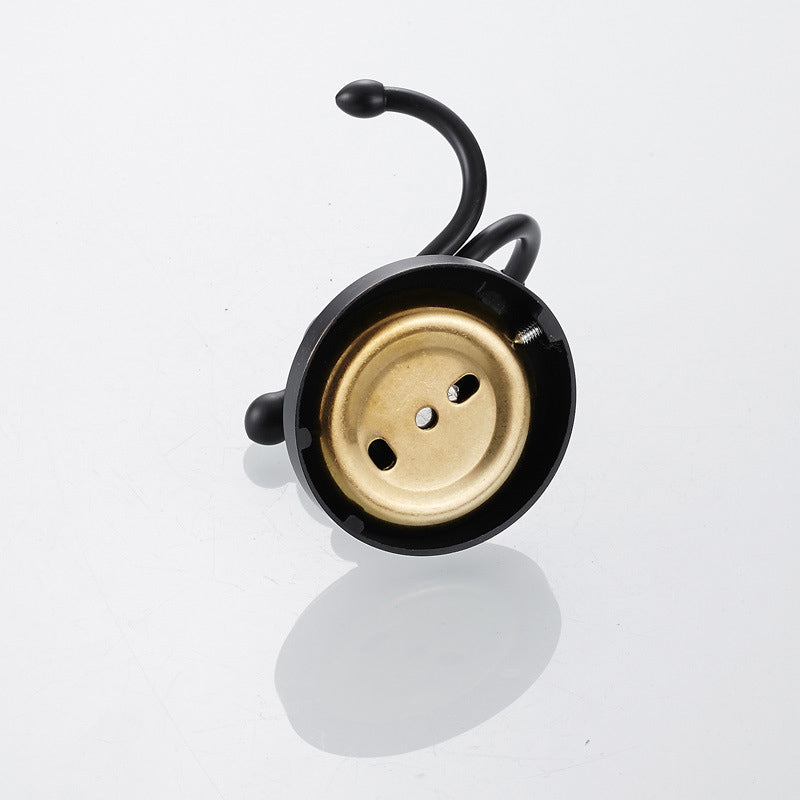 Black Bathroom Double Robe Hook Oil Rubbed Bronze Coat Hook Modern Wall Mounted Bedroom Wardrobe