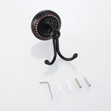 Black Bathroom Double Robe Hook Oil Rubbed Bronze Coat Hook Modern Wall Mounted Bedroom Wardrobe