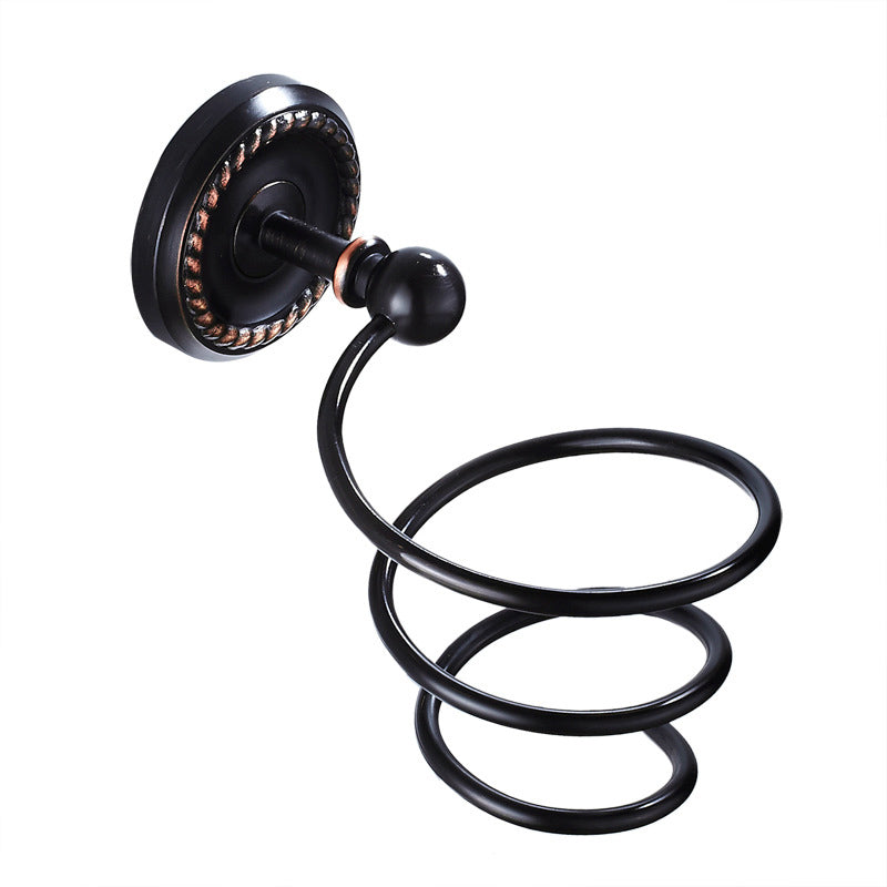 Black Brass Hair Dryer Holder Wall Mounted Oil Rubbed Bronze Bathroom Hardware Dressing Table Hotel