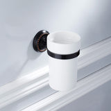 Black Brass Toilet Brush Holder Oil Rubbed Bronze Bathroom Hardware White Ceramic Holder Household