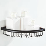Black Brass Triangle Wall Mounted Shower Caddy Basket Oil Rubbed Bronze Corner Bathroom Shelf Hotel