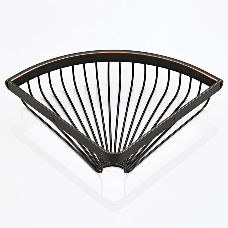 Black Brass Triangle Wall Mounted Shower Caddy Basket Oil Rubbed Bronze Corner Bathroom Shelf Hotel