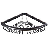 Black Brass Triangle Wall Mounted Shower Caddy Basket Oil Rubbed Bronze Corner Bathroom Shelf Hotel