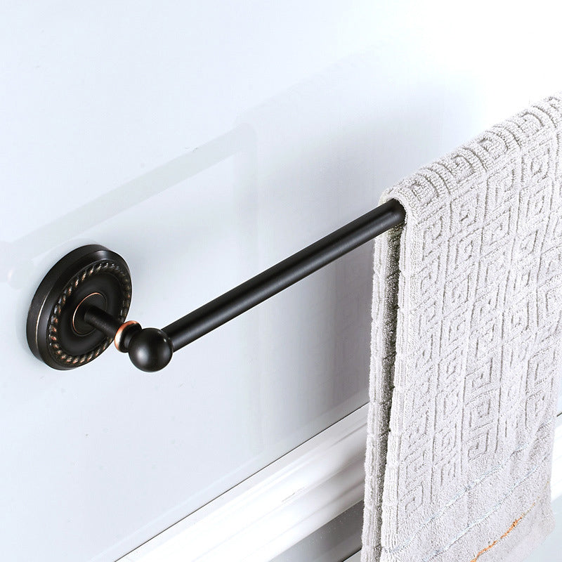 Black Oil Rubbed Bronze 24 Inch Single/ DoubleTowel Bar Brass Bathroom Wall Mounted Towel Racks Hotel