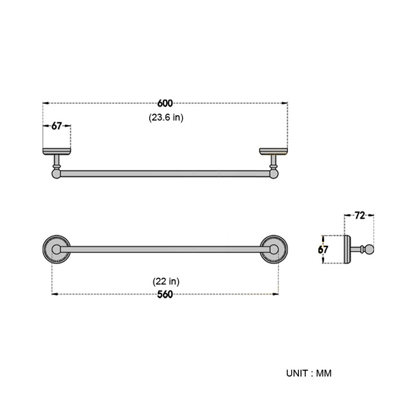 Black Oil Rubbed Bronze 24 Inch Single/ DoubleTowel Bar Brass Bathroom Wall Mounted Towel Racks Hotel