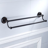 Black Oil Rubbed Bronze 24 Inch Single/ DoubleTowel Bar Brass Bathroom Wall Mounted Towel Racks Hotel