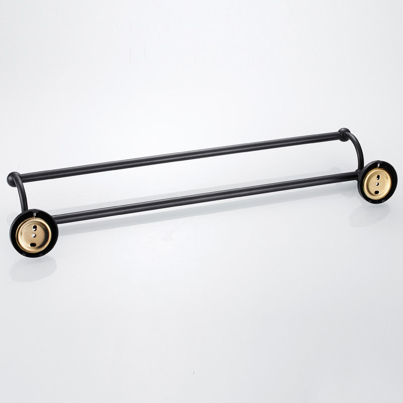 Black Oil Rubbed Bronze 24 Inch Single/ DoubleTowel Bar Brass Bathroom Wall Mounted Towel Racks Hotel