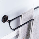 Black Oil Rubbed Bronze 24 Inch Single/ DoubleTowel Bar Brass Bathroom Wall Mounted Towel Racks Hotel