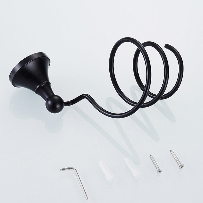 Black Wall Mount Hair Dryer Holder Brass Bathroom Shelves Oil Rubbed Bronze Hotel Convenience Modern