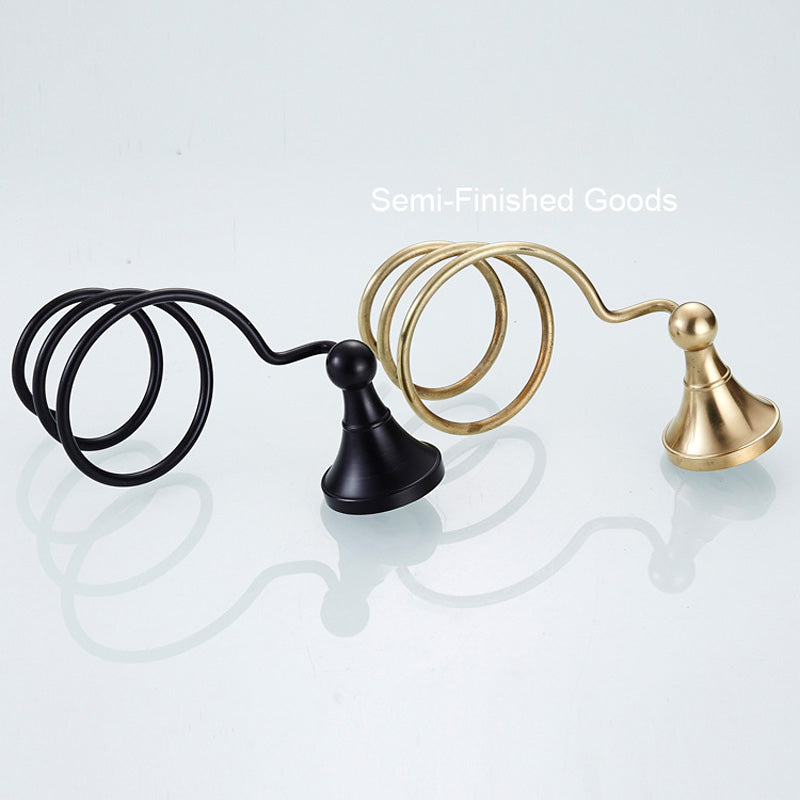 Black Wall Mount Hair Dryer Holder Brass Bathroom Shelves Oil Rubbed Bronze Hotel Convenience Modern