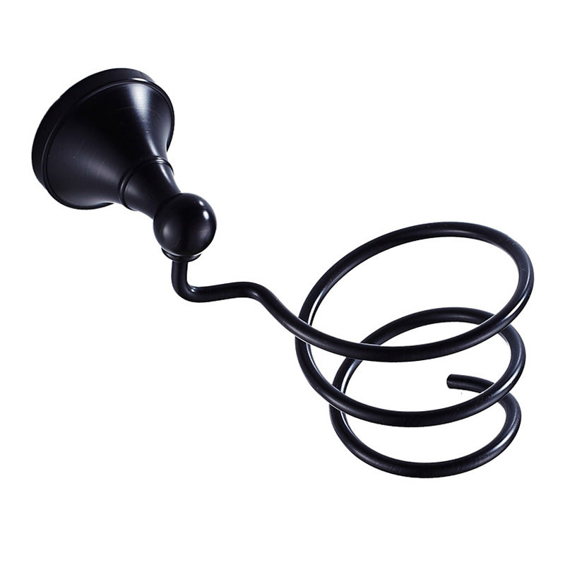 Black Wall Mount Hair Dryer Holder Brass Bathroom Shelves Oil Rubbed Bronze Hotel Convenience Modern