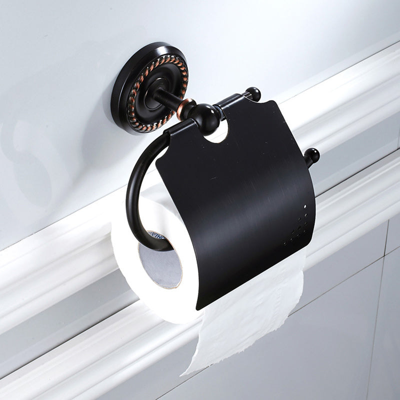 Black Wall Mount Toilet Paper Holder Brass Carved Single Roll Oil Rubbed Bronze Hotel Bathroom Hardware