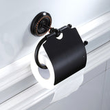 Black Wall Mount Toilet Paper Holder Brass Carved Single Roll Oil Rubbed Bronze Hotel Bathroom Hardware