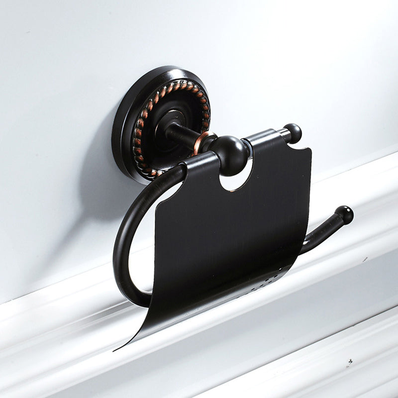 Black Wall Mount Toilet Paper Holder Brass Carved Single Roll Oil Rubbed Bronze Hotel Bathroom Hardware