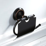 Black Wall Mount Toilet Paper Holder Brass Carved Single Roll Oil Rubbed Bronze Hotel Bathroom Hardware