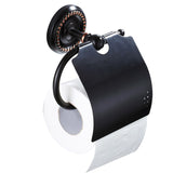 Black Wall Mount Toilet Paper Holder Brass Carved Single Roll Oil Rubbed Bronze Hotel Bathroom Hardware