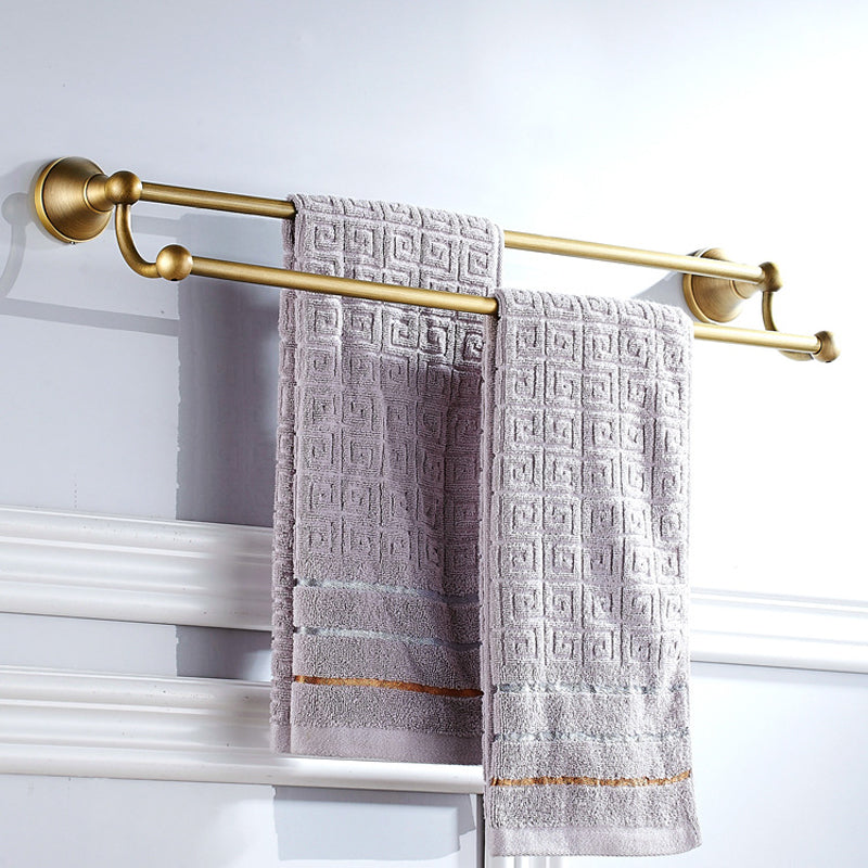 Brass 24 Inch Towel Bars Shower Rustic Antique Gold Single/ Double Bar Wall Mount Bathroom Hardware