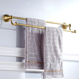 Brass 24 Inch Towel Bars Shower Rustic Antique Gold Single/ Double Bar Wall Mount Bathroom Hardware