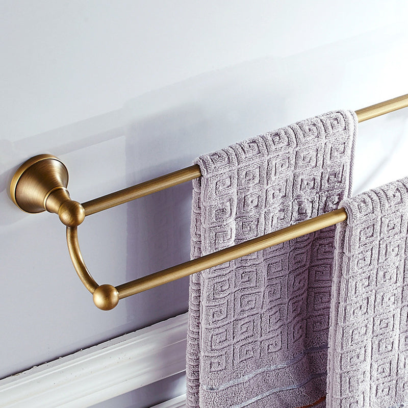 Brass 24 Inch Towel Bars Shower Rustic Antique Gold Single/ Double Bar Wall Mount Bathroom Hardware