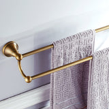 Brass 24 Inch Towel Bars Shower Rustic Antique Gold Single/ Double Bar Wall Mount Bathroom Hardware