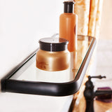 Brass Bathroom Shelves Glass Phone Holder Black Shower Shelf Oil Rubbed Bronze Wall Mount Decorative