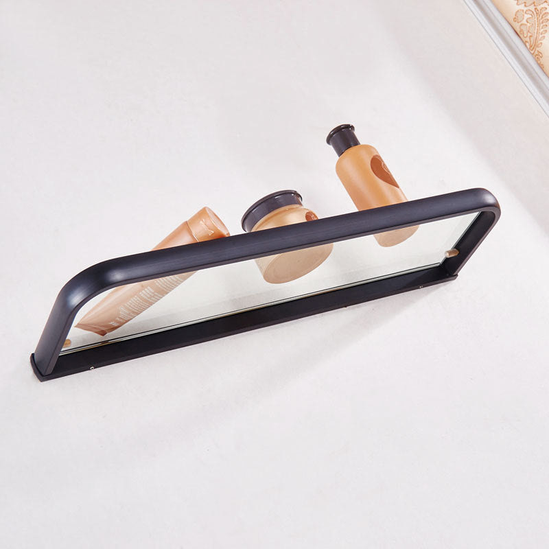 Brass Bathroom Shelves Glass Phone Holder Black Shower Shelf Oil Rubbed Bronze Wall Mount Decorative