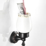 Brass Shower Toothbrush Holder Bathroom Carved Single/ Double Ceramic Wall Mounted Oil Rubbed Bronze