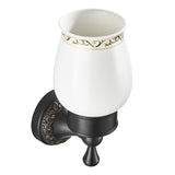 Brass Shower Toothbrush Holder Bathroom Carved Single/ Double Ceramic Wall Mounted Oil Rubbed Bronze