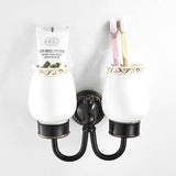 Brass Shower Toothbrush Holder Bathroom Carved Single/ Double Ceramic Wall Mounted Oil Rubbed Bronze