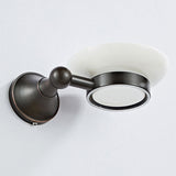 Brass Soap Dish Wall Mount Bathroom Shower Ceramic Round/ Oval Dish Oil Rubbed Bronze Hotel Simple