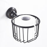 Brass Toilet Paper Basket Bathroom Oil Rubbed Bronze Wall Mount Commercial Paper Holder Carved Black