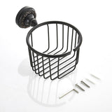 Brass Toilet Paper Basket Bathroom Oil Rubbed Bronze Wall Mount Commercial Paper Holder Carved Black