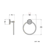 Brass Towel Ring Decorative Carved Bathroom Round Rustic Black Wall Mounted Oil Rubbed Bronze Hotel