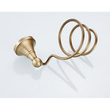 Brass Wall Mount Hair Dryer Holder Antique Brushed Gold Bathroom Shelf Hardware Hotel Simple Household