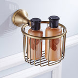 Brushed Antique Brass Toilet Paper Roll Holder Commercial Hotel Bathroom Hardware Gold Round Basket