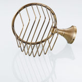 Brushed Antique Brass Toilet Paper Roll Holder Commercial Hotel Bathroom Hardware Gold Round Basket