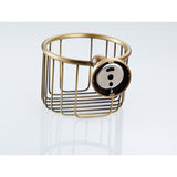 Brushed Antique Brass Toilet Paper Roll Holder Commercial Hotel Bathroom Hardware Gold Round Basket