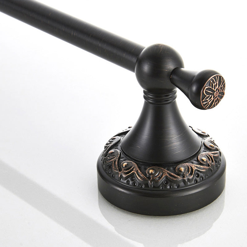 Carved 24 Inch Towel Racks Wall Mount Black Brass Single Bar Bathroom Hotel Oil Rubbed Bronze Modern