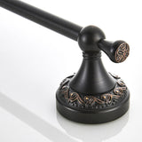 Carved 24 Inch Towel Racks Wall Mount Black Brass Single Bar Bathroom Hotel Oil Rubbed Bronze Modern