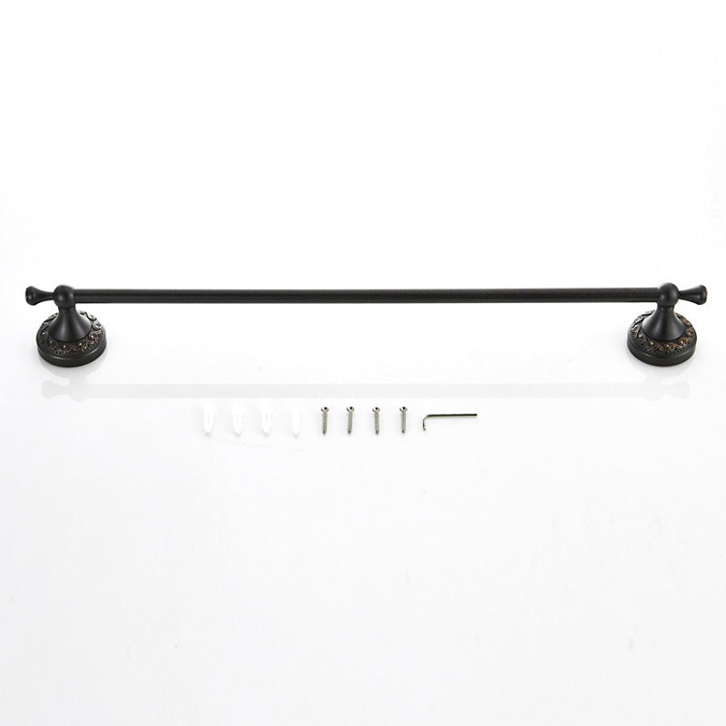 Carved 24 Inch Towel Racks Wall Mount Black Brass Single Bar Bathroom Hotel Oil Rubbed Bronze Modern