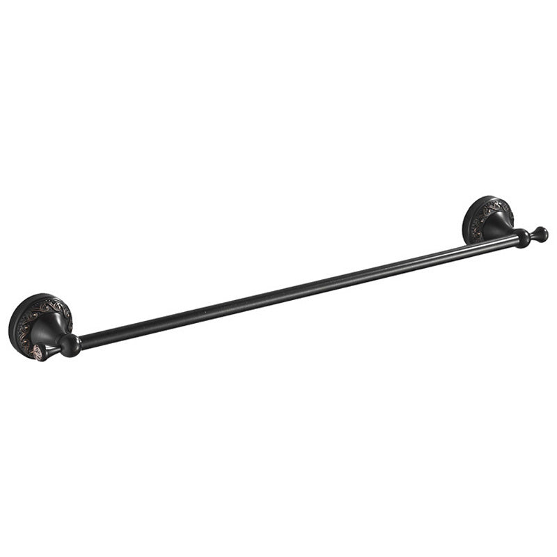 Carved 24 Inch Towel Racks Wall Mount Black Brass Single Bar Bathroom Hotel Oil Rubbed Bronze Modern